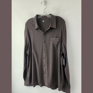 Paige NWT Mens Stockton Brown Button Up Jersey Sz Large